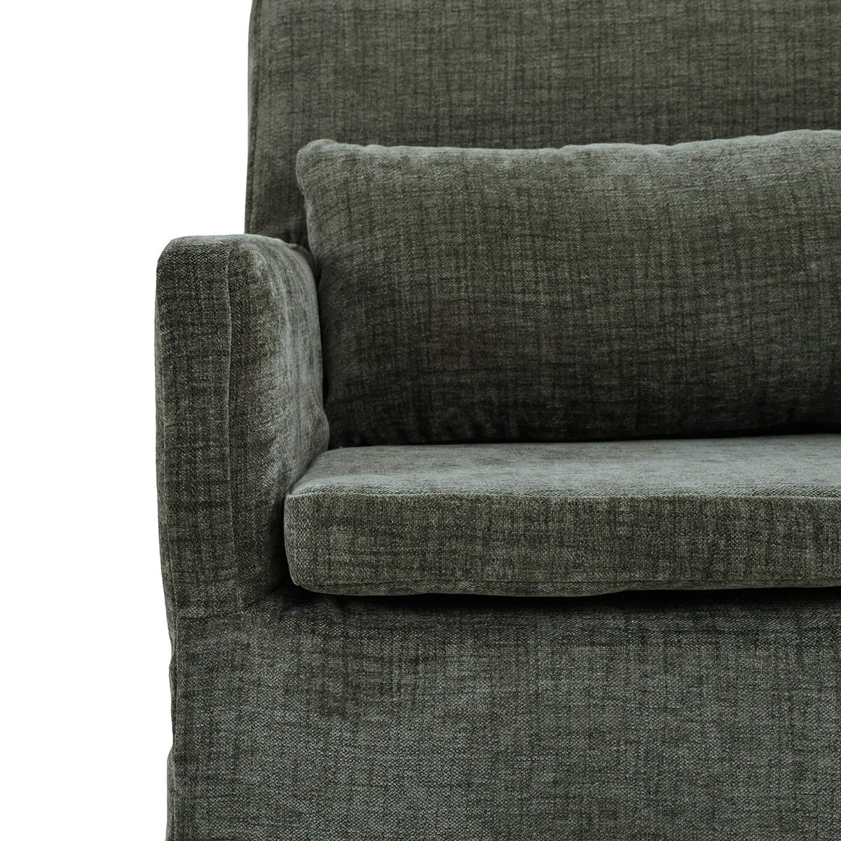 Coastal Slipcovered Dining Armchair - Green Upholstery - English Georgian America