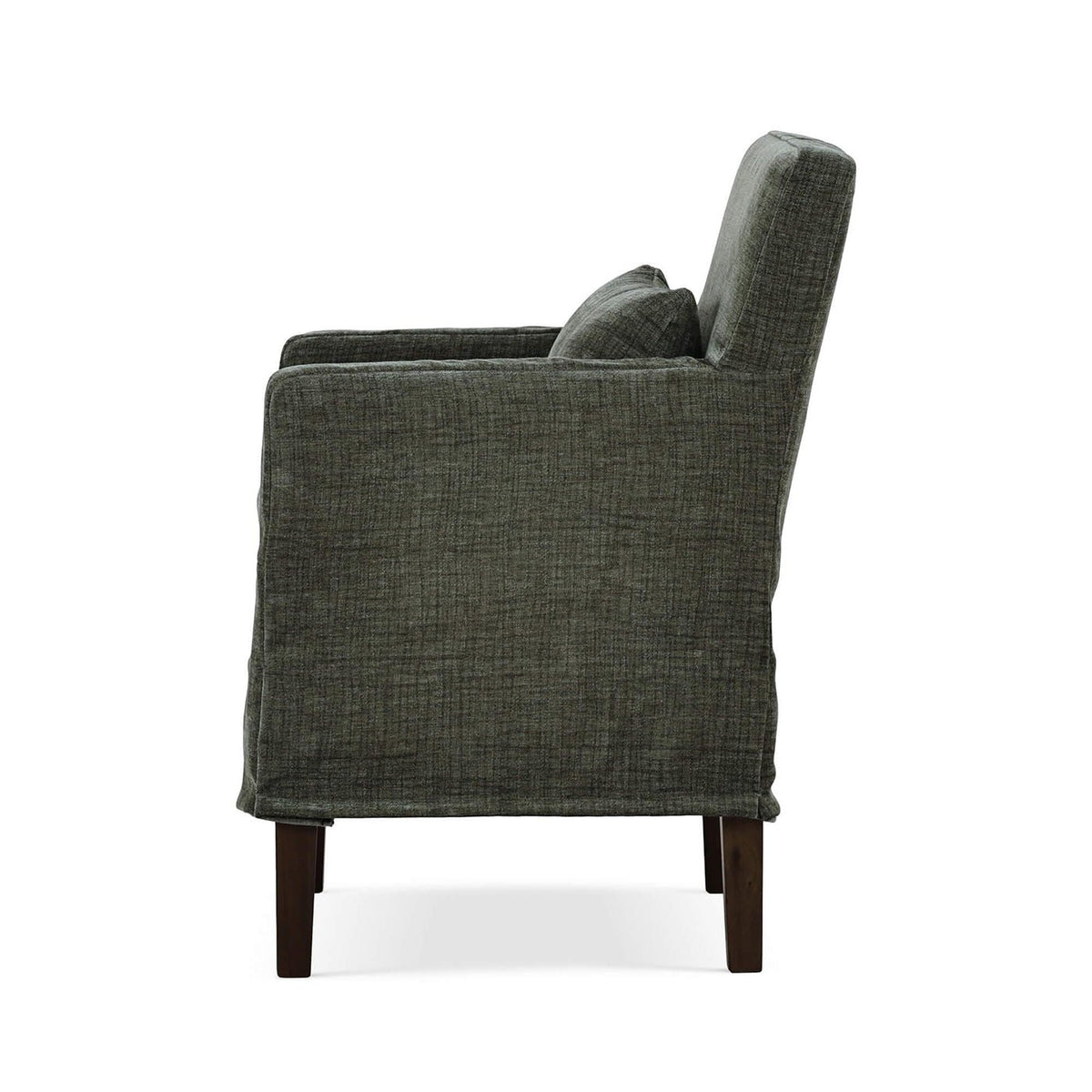 Coastal Slipcovered Dining Armchair - Green Upholstery - English Georgian America