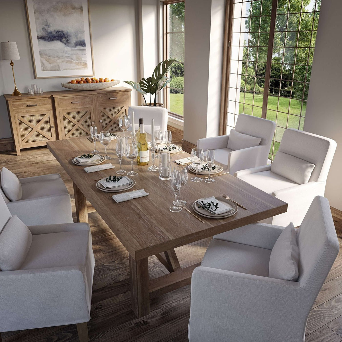 Coastal Slipcovered Dining Chair - English Georgian America