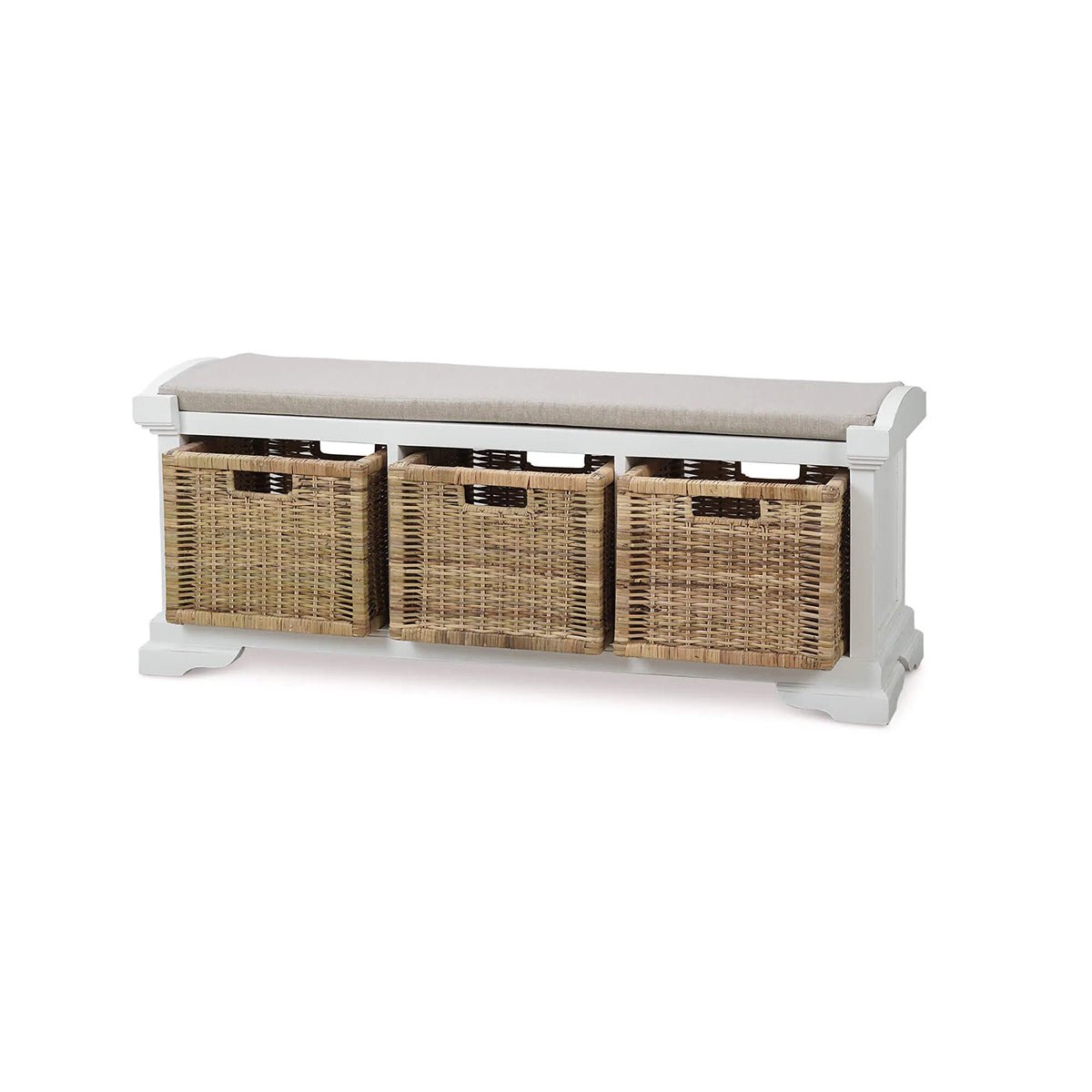 Coastal Storage Bench with Cushion - English Georgian America