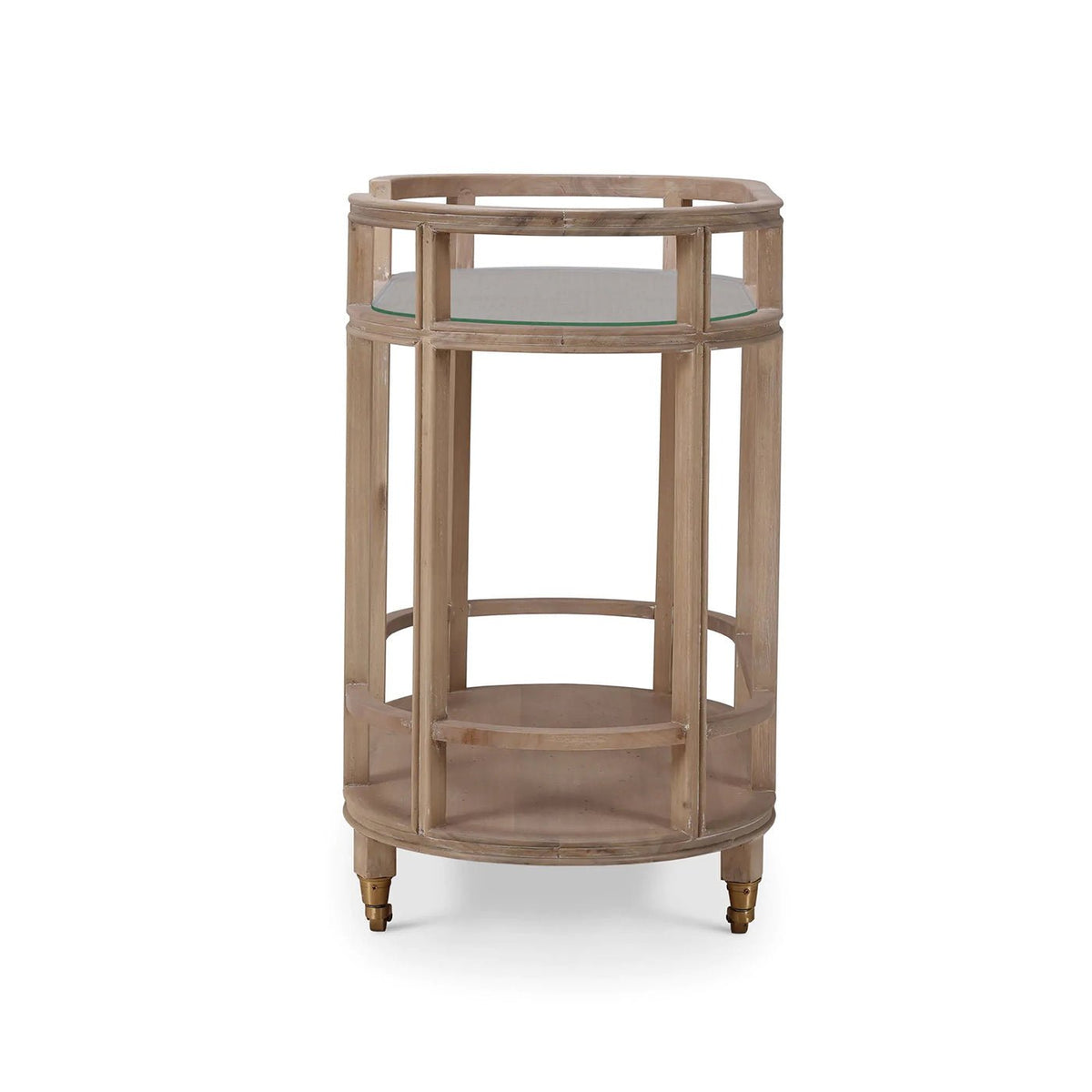 Coastal Style Bar Cart in Light Wood - English Georgian America
