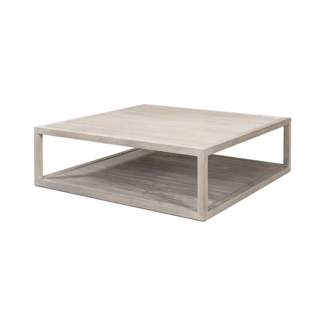 Coastal Style Large Square Coffee Table - English Georgian America