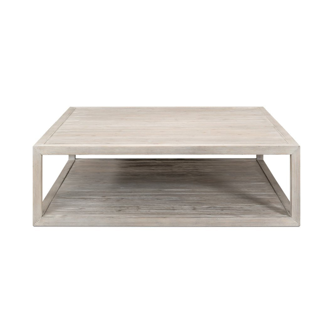 Coastal Style Large Square Coffee Table - English Georgian America