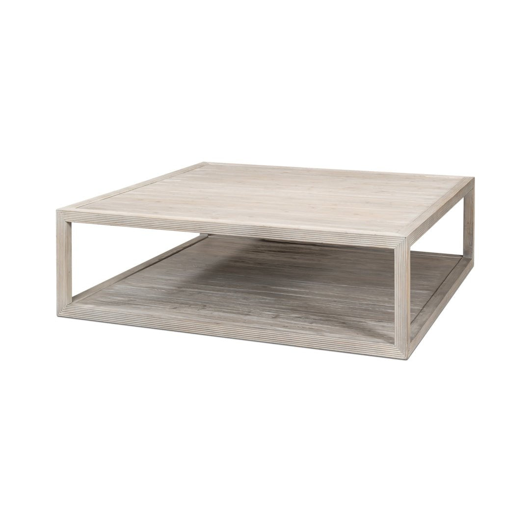 Coastal Style Large Square Coffee Table - English Georgian America