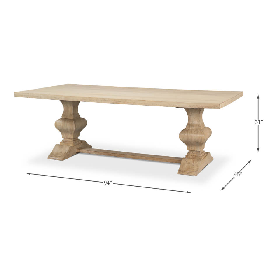 Coastal Style Refectory Dining Table - English Georgian America