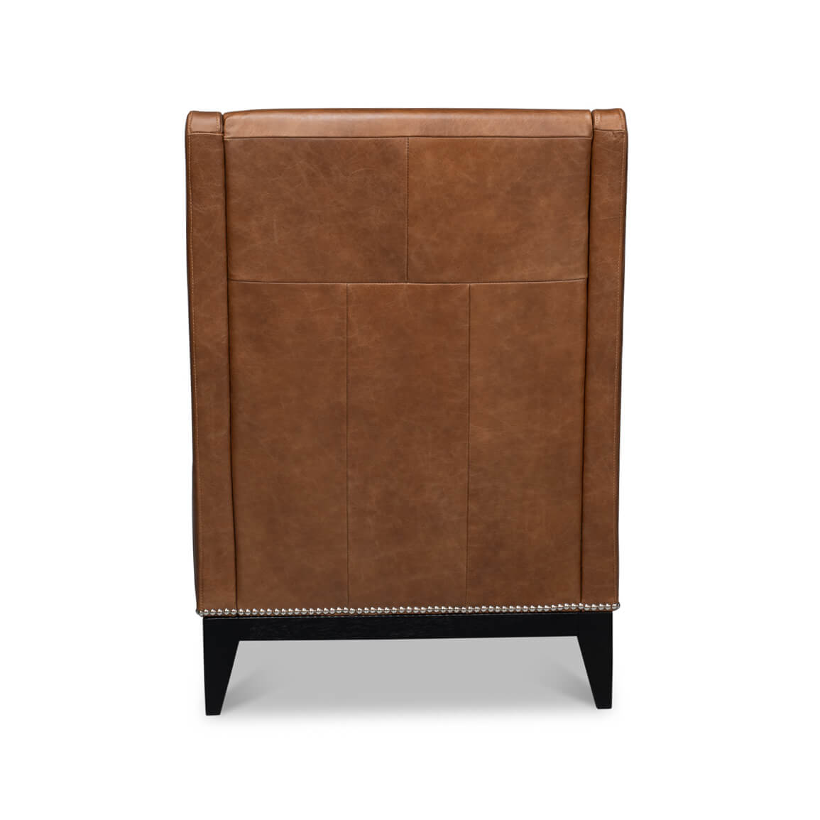 Cognac Leather Accent Chair - English Georgian America