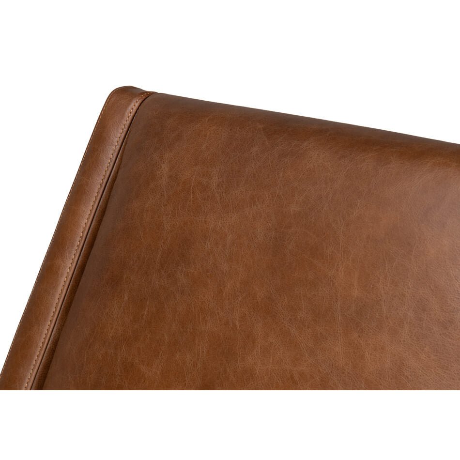 Cognac Leather Accent Chair - English Georgian America