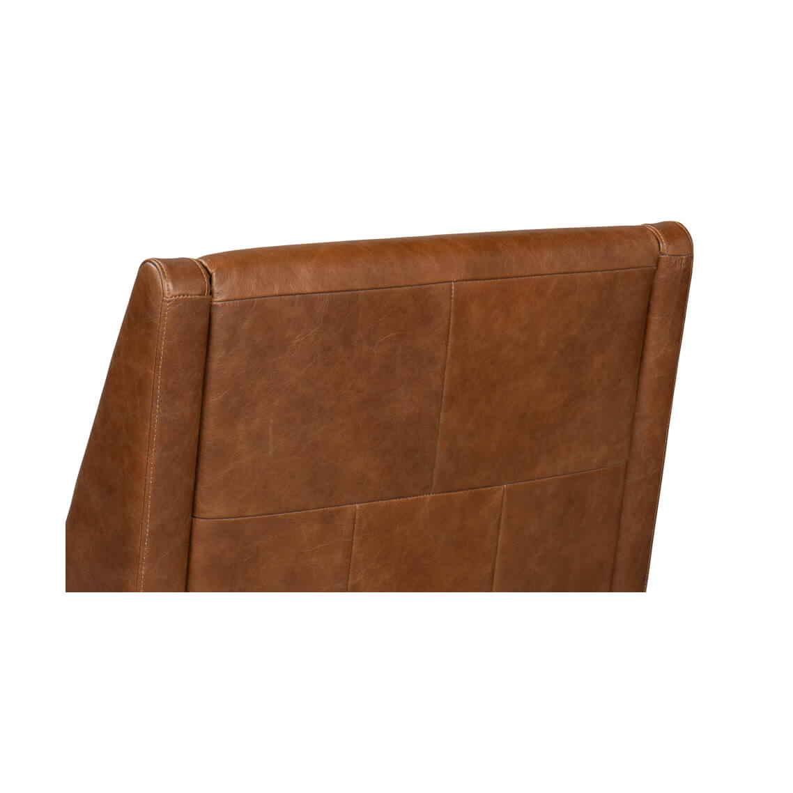 Cognac Leather Accent Chair - English Georgian America