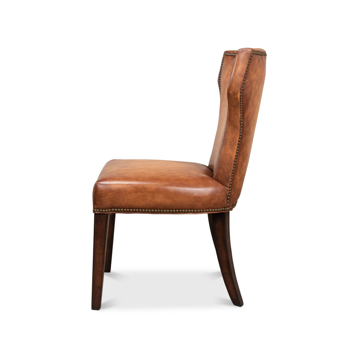 Cognac Leather Dining Chair - Classic Elegance Redefined - English ...