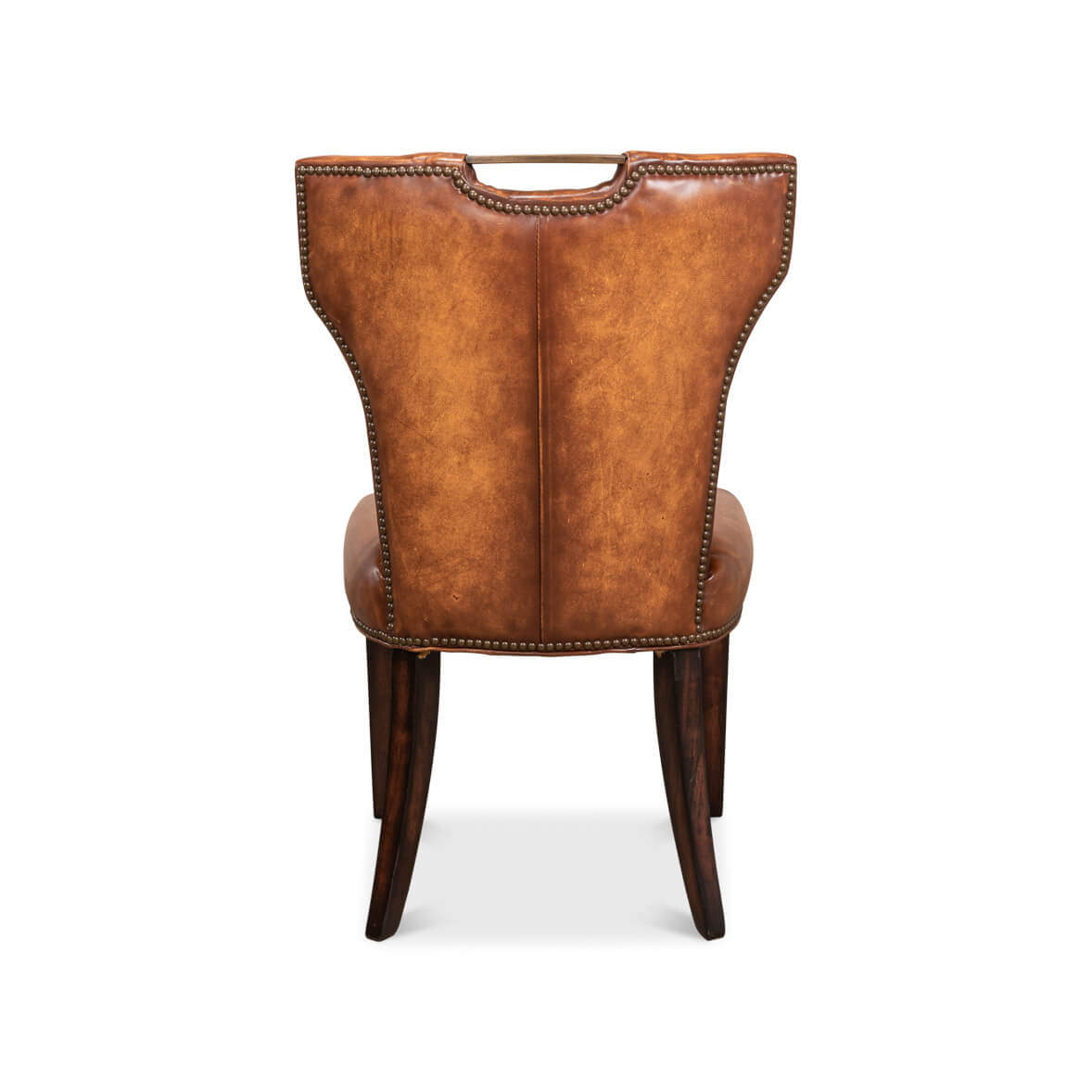 Cognac Leather Dining Chair - English Georgian America