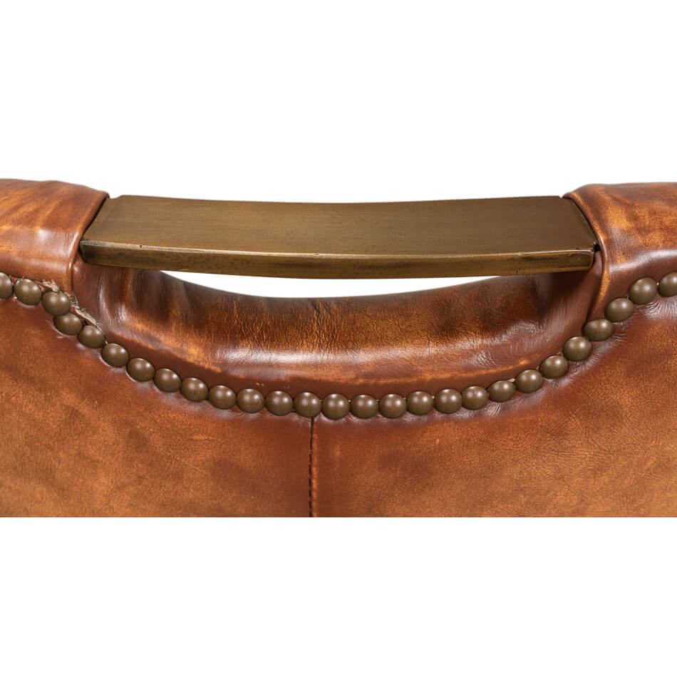 Cognac Leather Dining Chair - English Georgian America