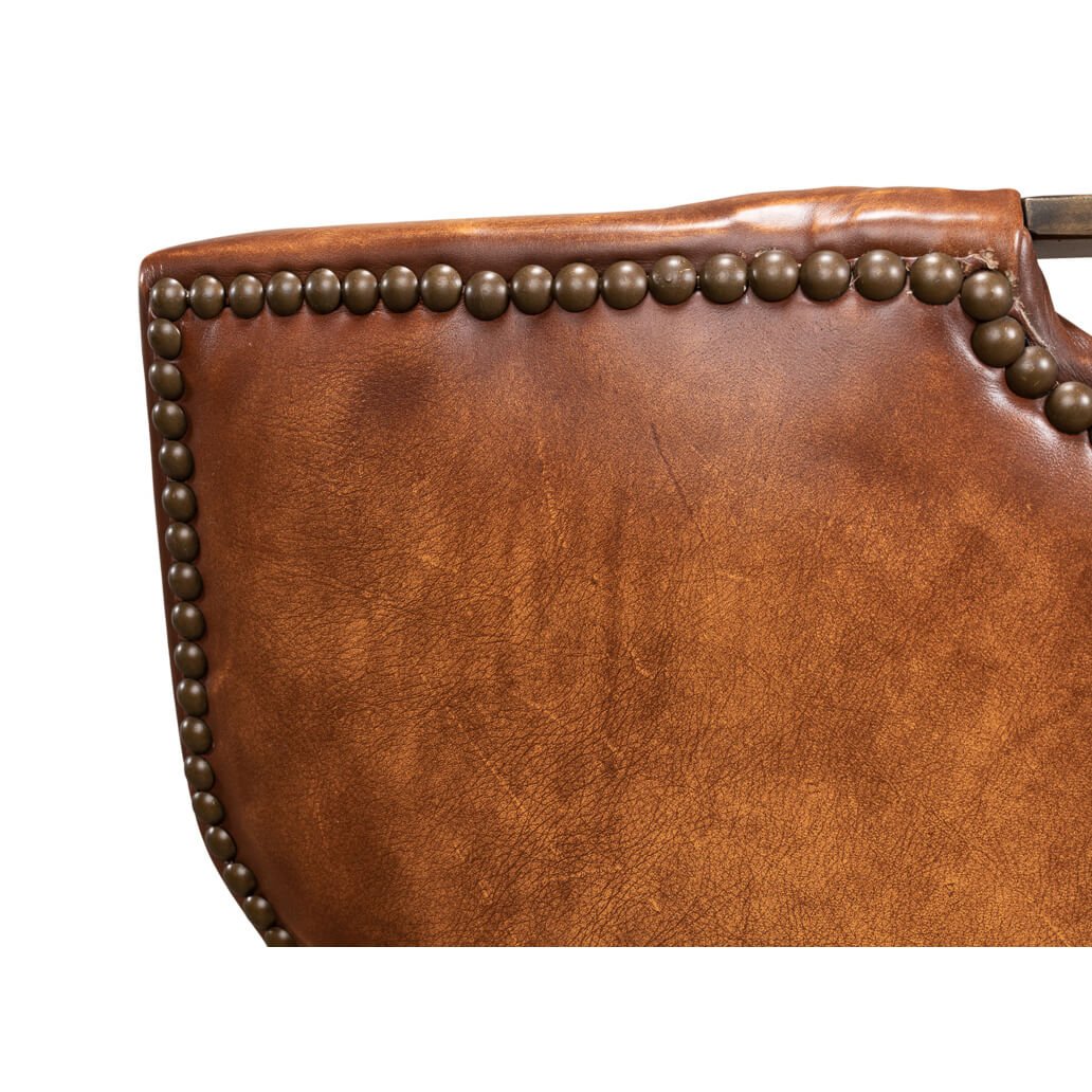 Cognac Leather Dining Chair - English Georgian America