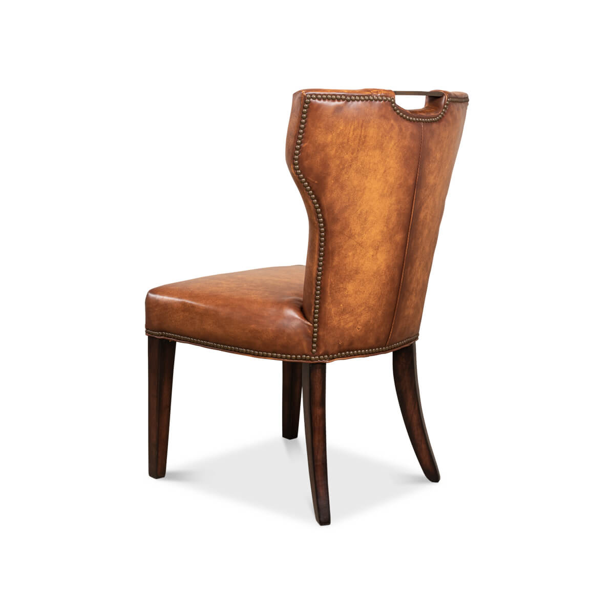 Cognac Leather Dining Chair - English Georgian America