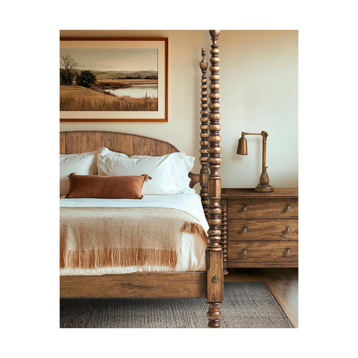 Colonial Turned - Post Four - Poster California King Bed - English Georgian America