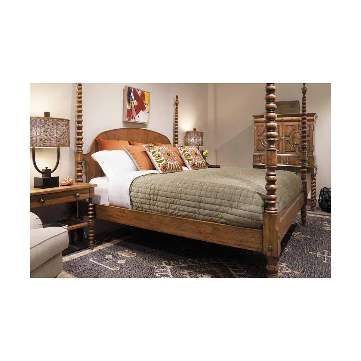 Colonial Turned - Post Four - Poster California King Bed - English Georgian America