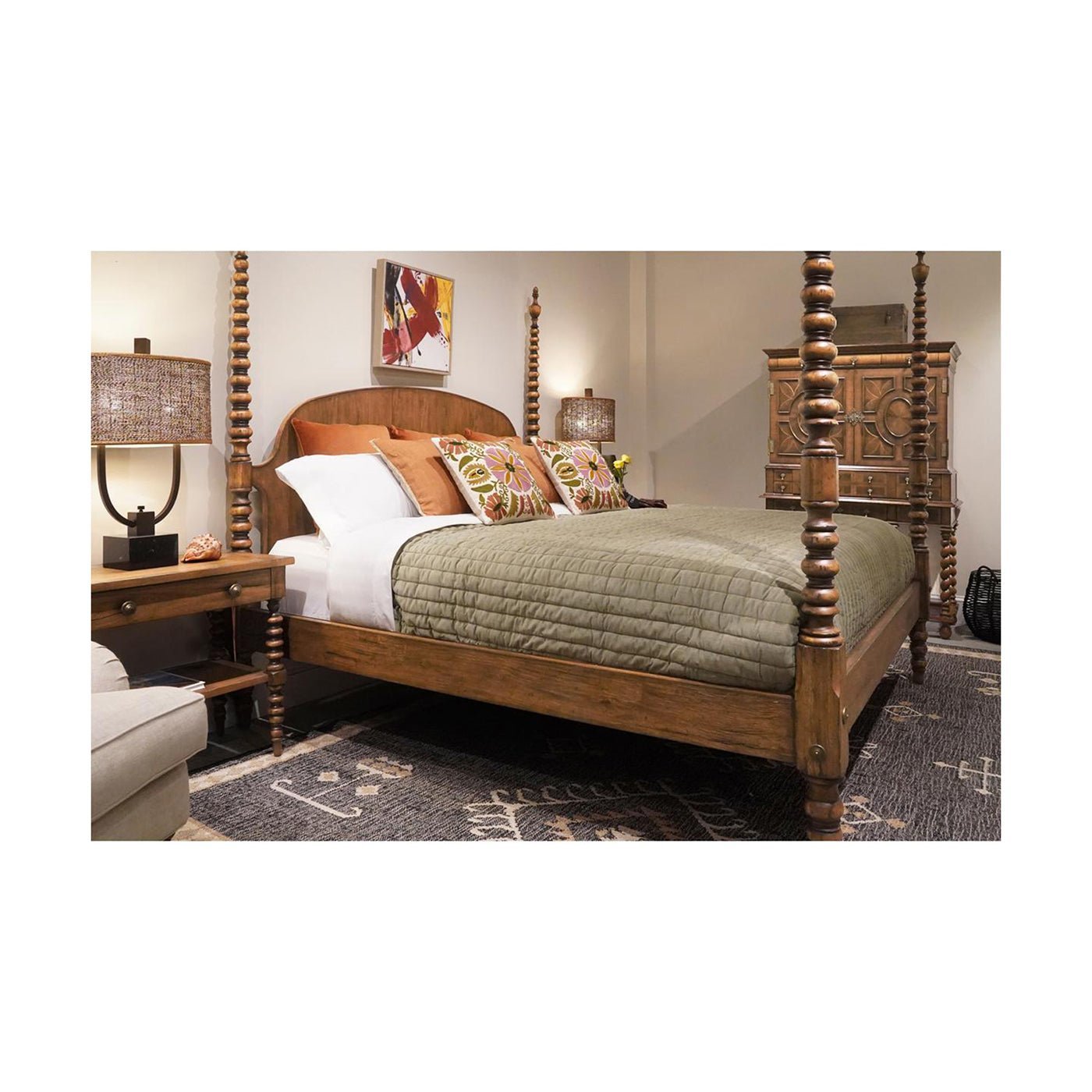 Colonial Turned - Post Four - Poster California King Bed - English Georgian America