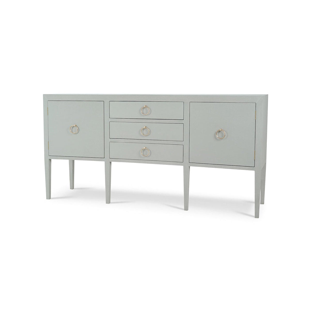 Concave Modern Sideboard - Blue Linen - English Georgian America