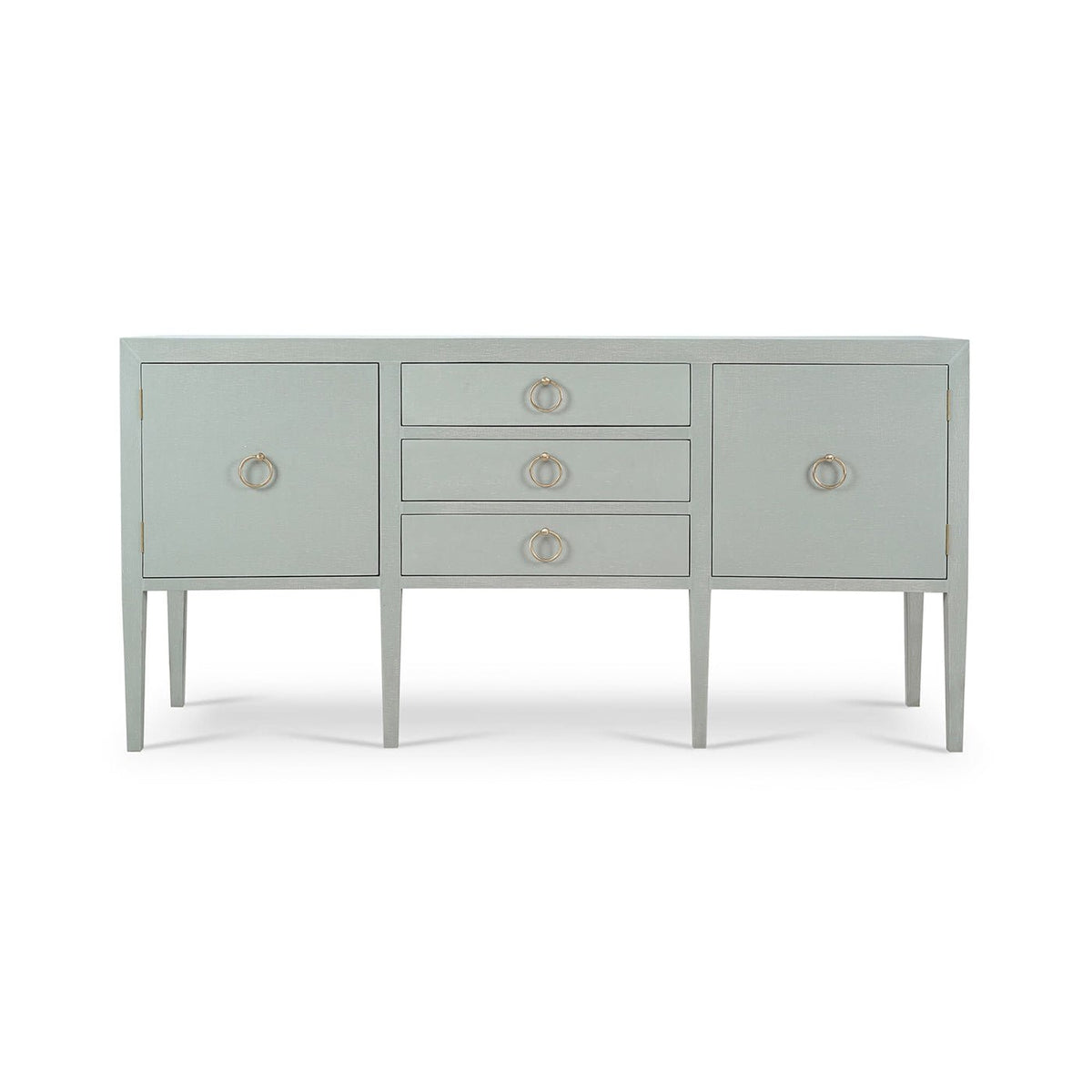 Concave Modern Sideboard - Blue Linen - English Georgian America