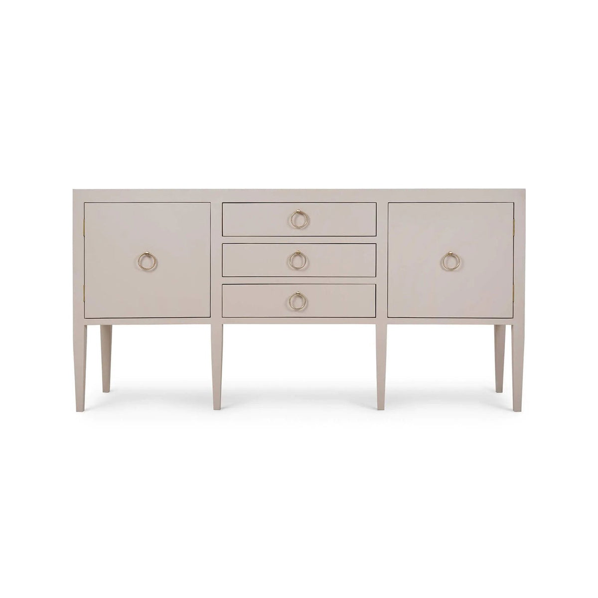 Concave Modern Sideboard - Cream Linen - English Georgian America