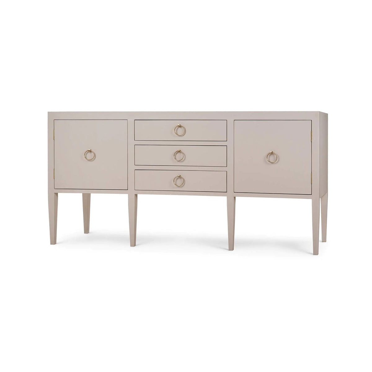 Concave Modern Sideboard - Cream Linen - English Georgian America