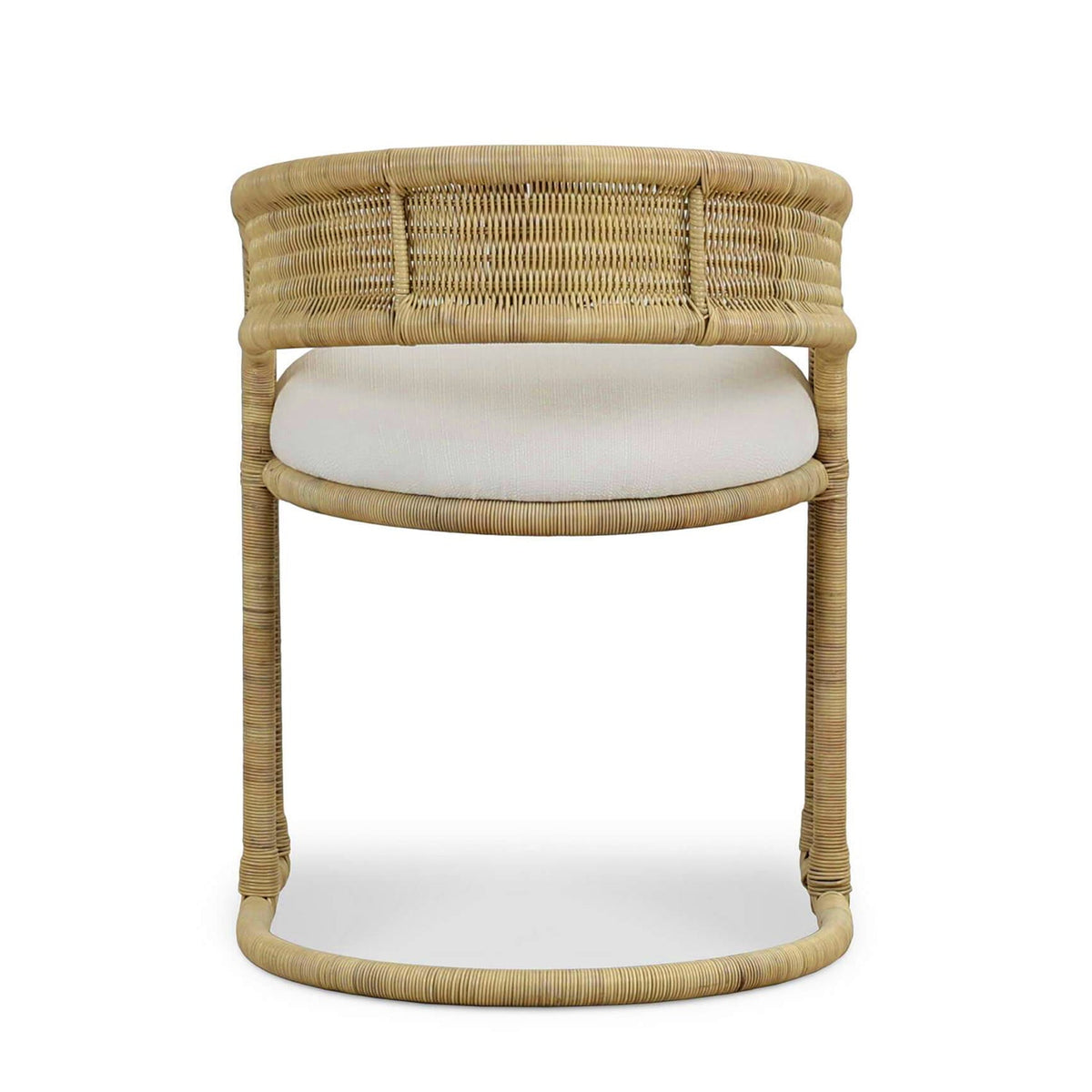 Contemporary Coastal Rattan Barrel Dining Chair - English Georgian America
