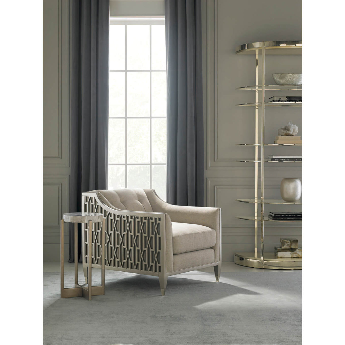 Contemporary Half Moon Etagere - English Georgian America