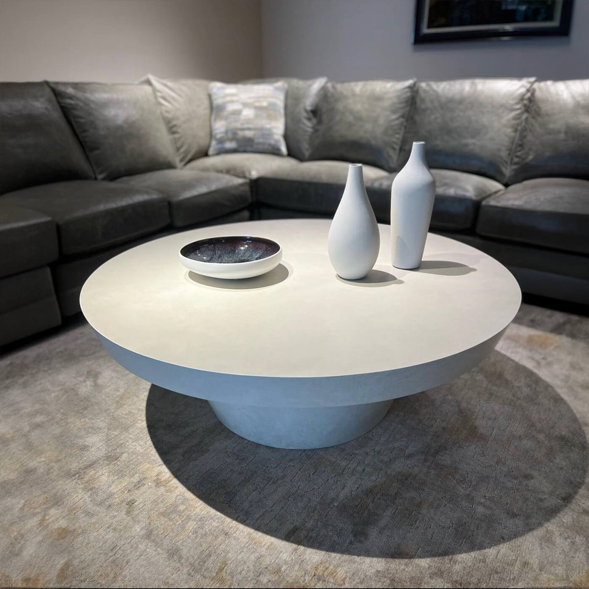 Contemporary Round Coffee Table - English Georgian America