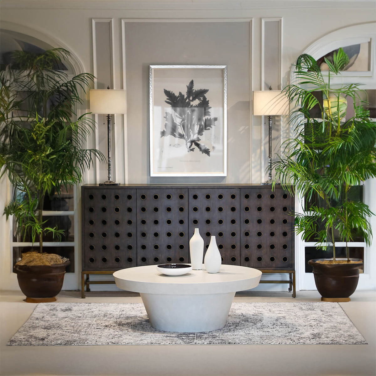 Contemporary Round Coffee Table - English Georgian America