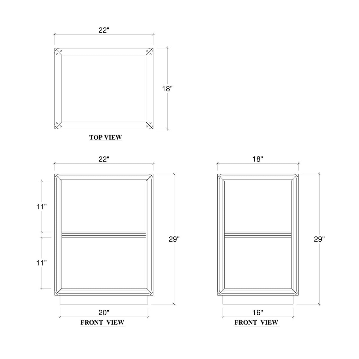 Contemporary Three Tier Side Table - English Georgian America