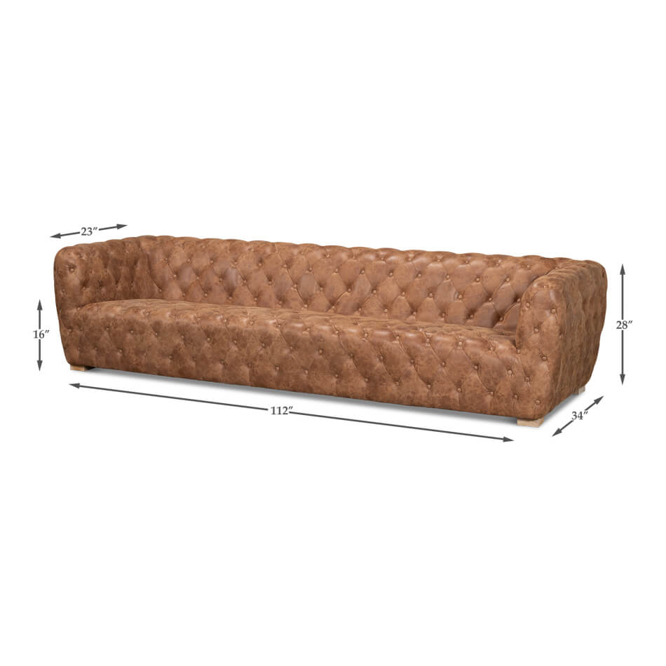 Contemporary Tufted Leather Sofa - English Georgian America