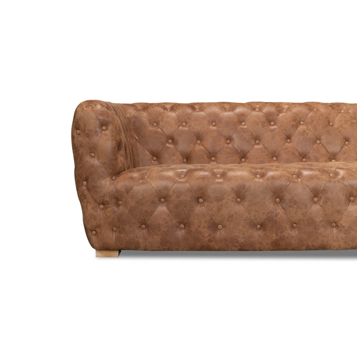 Contemporary Tufted Leather Sofa - English Georgian America