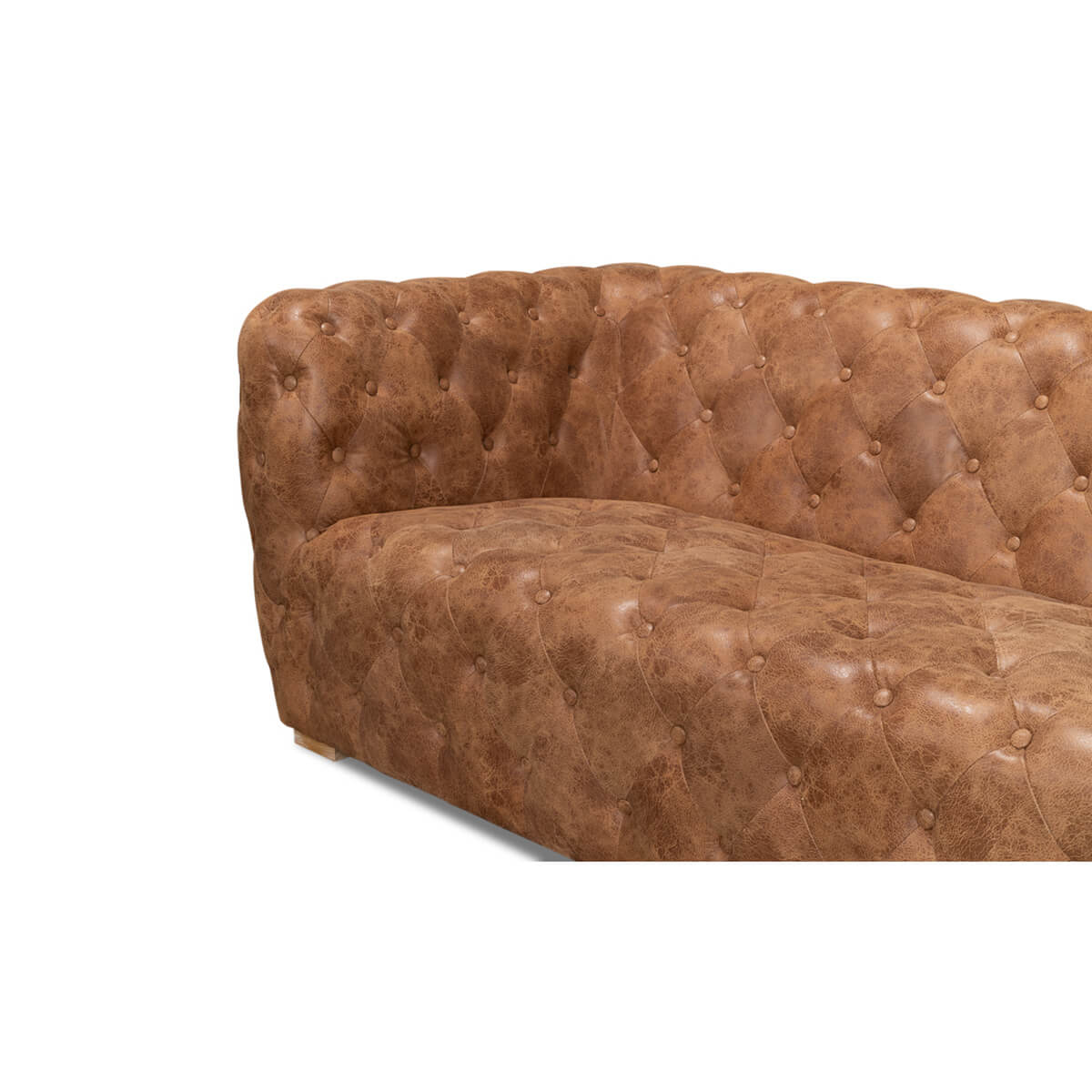 Contemporary Tufted Leather Sofa - English Georgian America