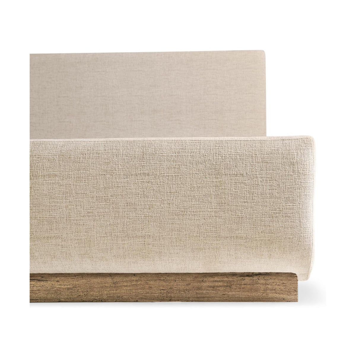 Contemporary Upholstered CAL King Bed with Wood Base - English Georgian America