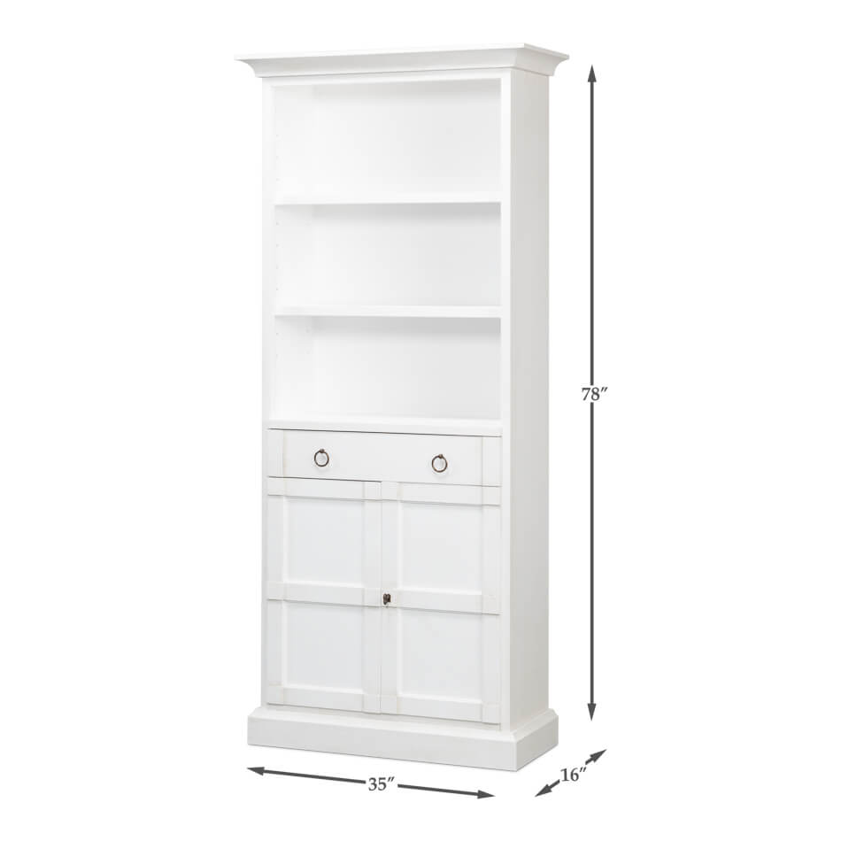 Cortina White Colonial Bookcase - English Georgian America