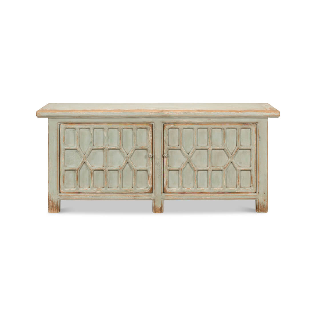 Cottage Lattice Painted Buffet - English Georgian America