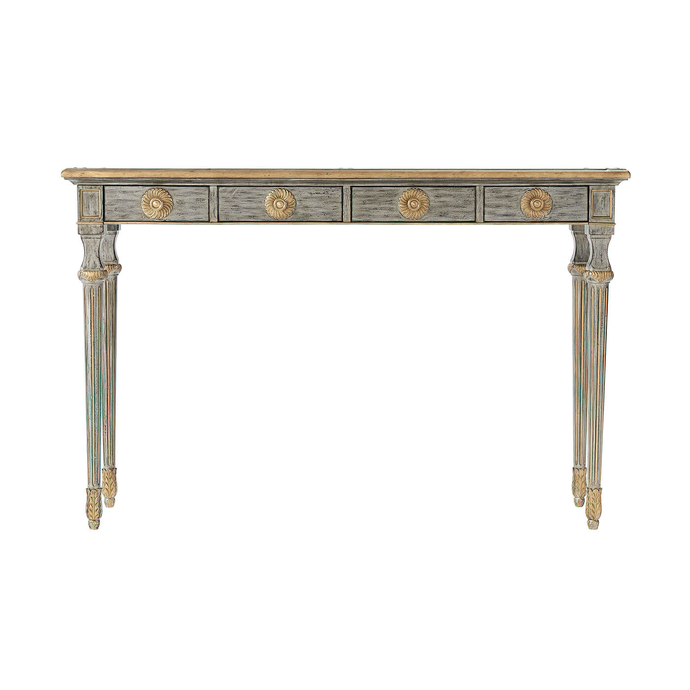 Country Grey Painted Console Table - English Georgian America