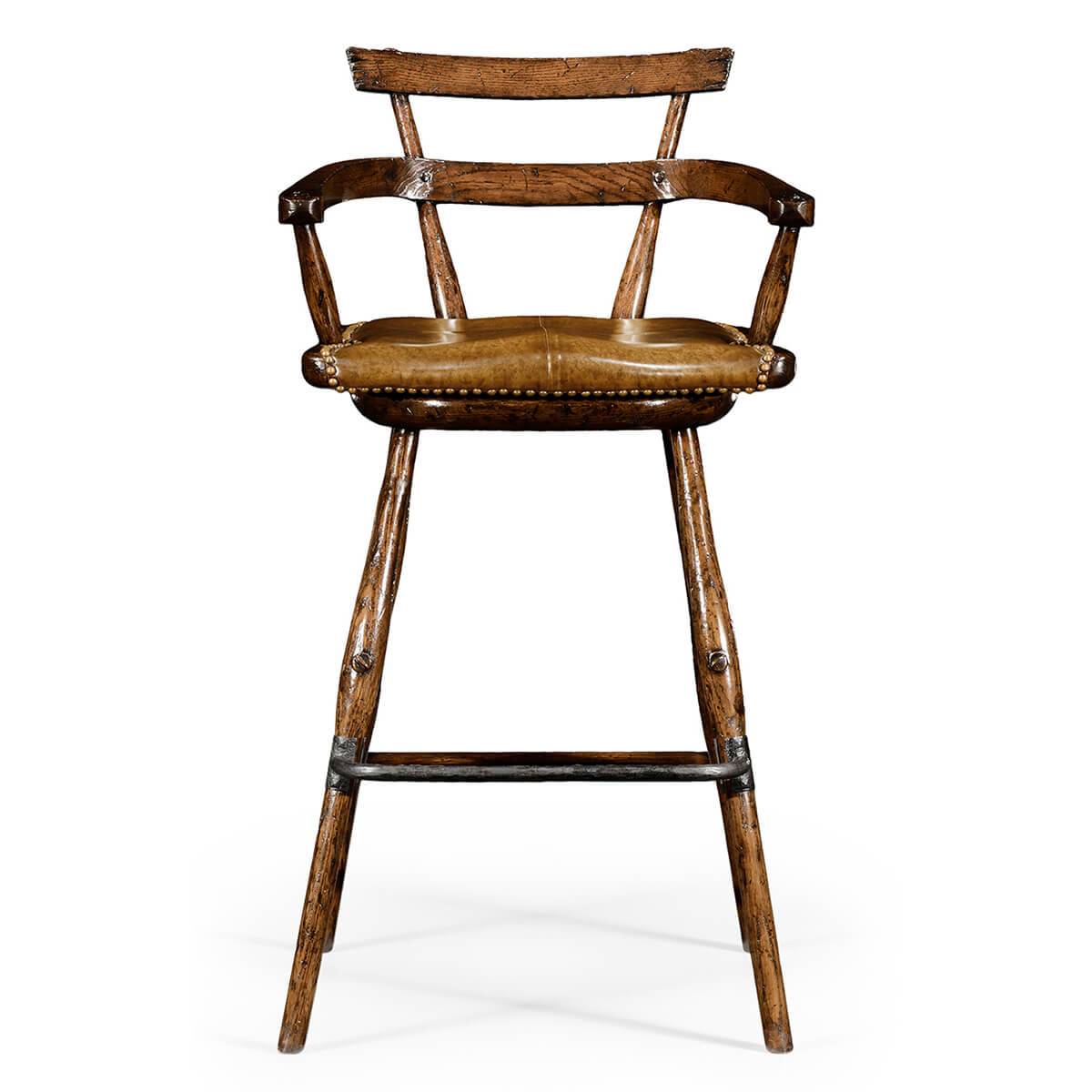 Country Oak Bar Stool - English Georgian America