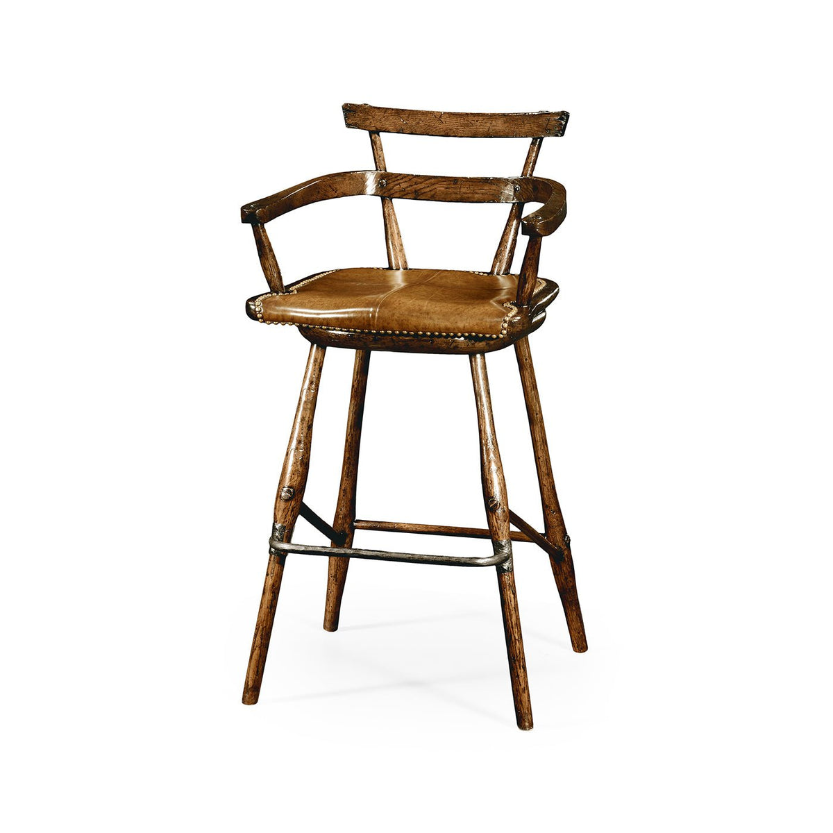 Country Oak Bar Stool - English Georgian America