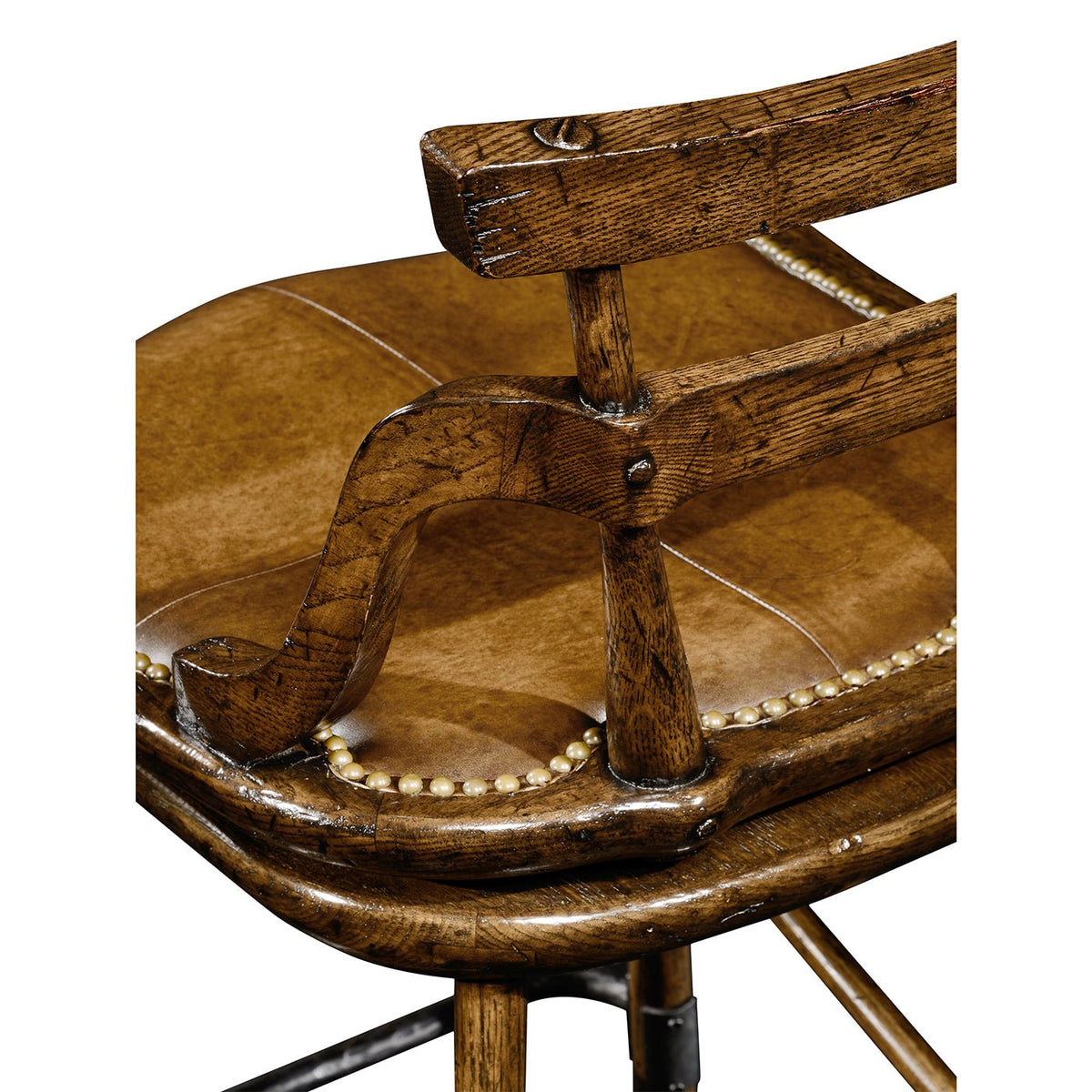 Country Oak Side Bar Stool - English Georgian America