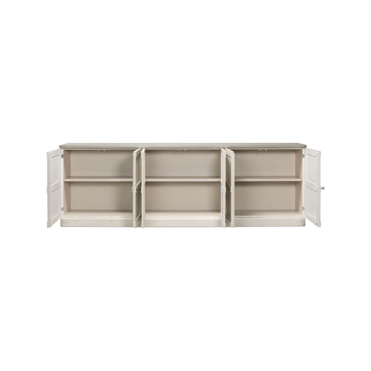 Country Off White and Gray Painted Sideboard - English Georgian America