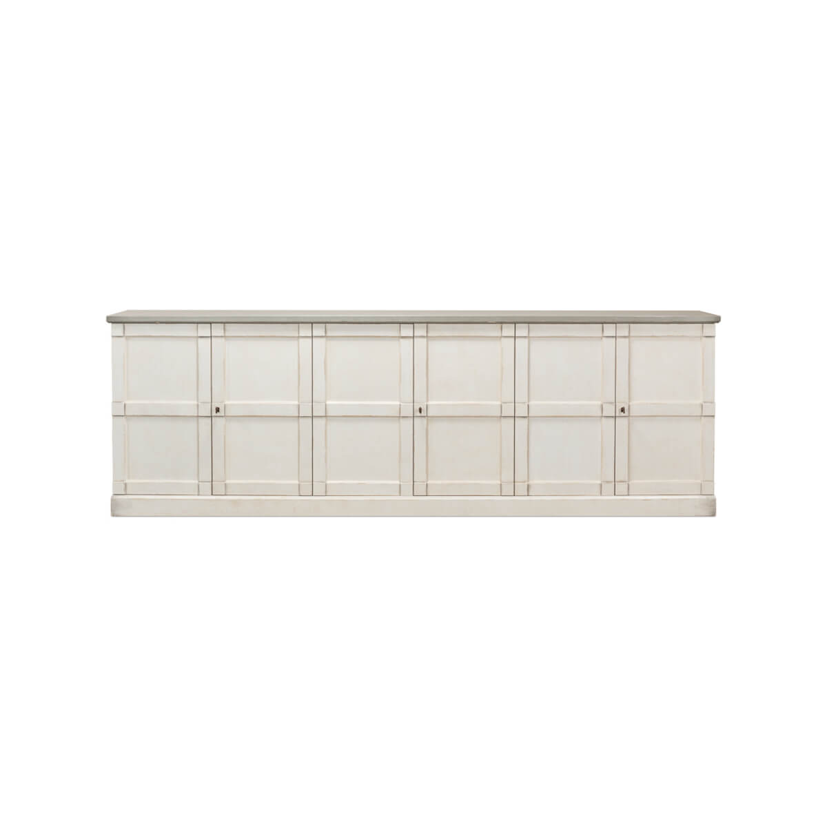 Country Off White and Gray Painted Sideboard - English Georgian America