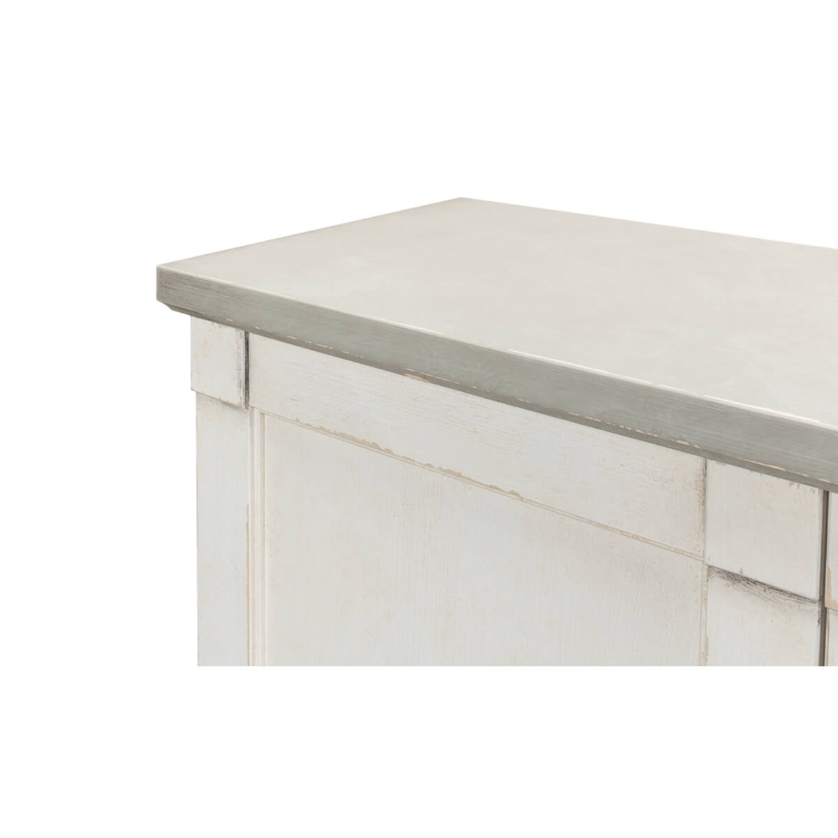 Country Off White and Gray Painted Sideboard - English Georgian America
