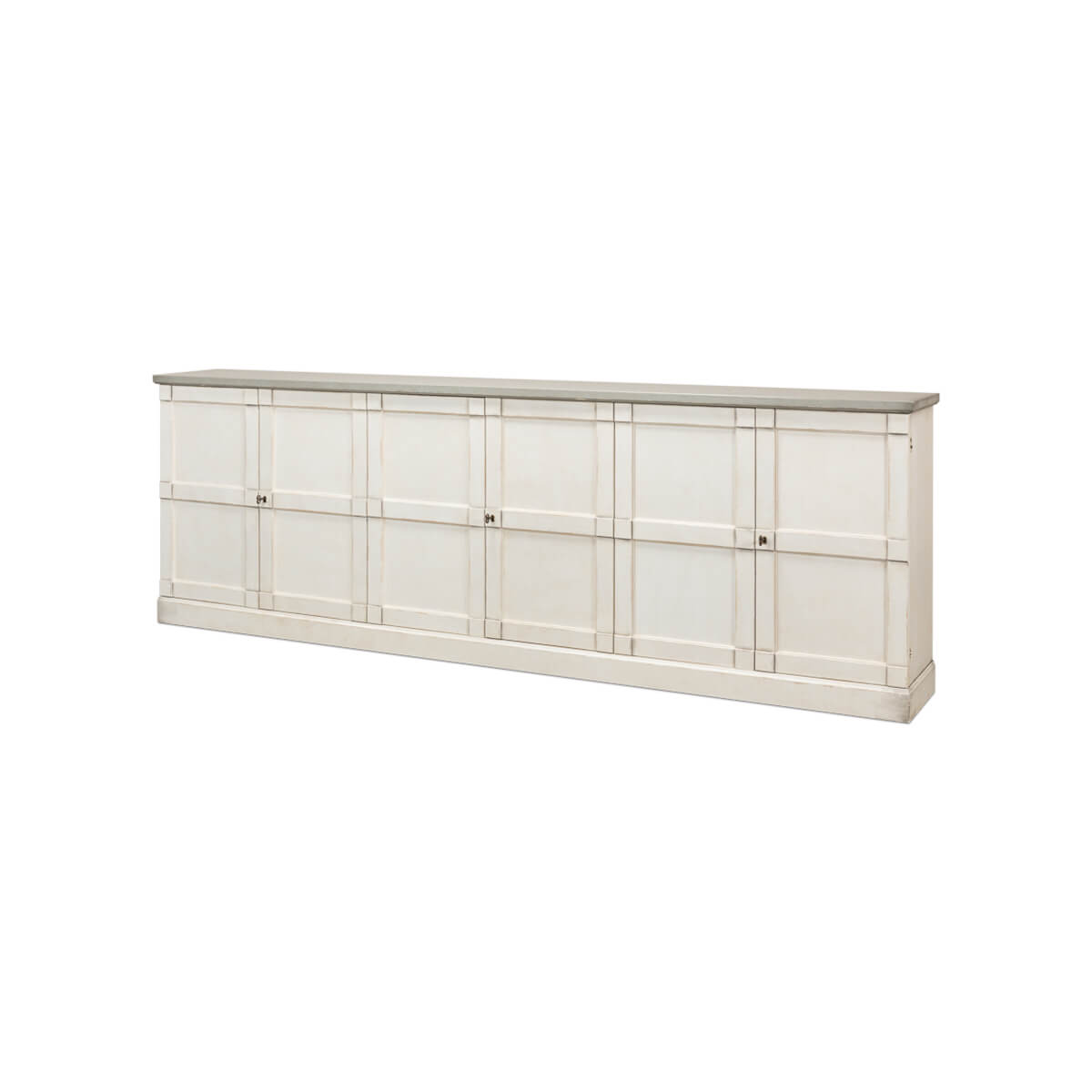 Country Off White and Gray Painted Sideboard - English Georgian America