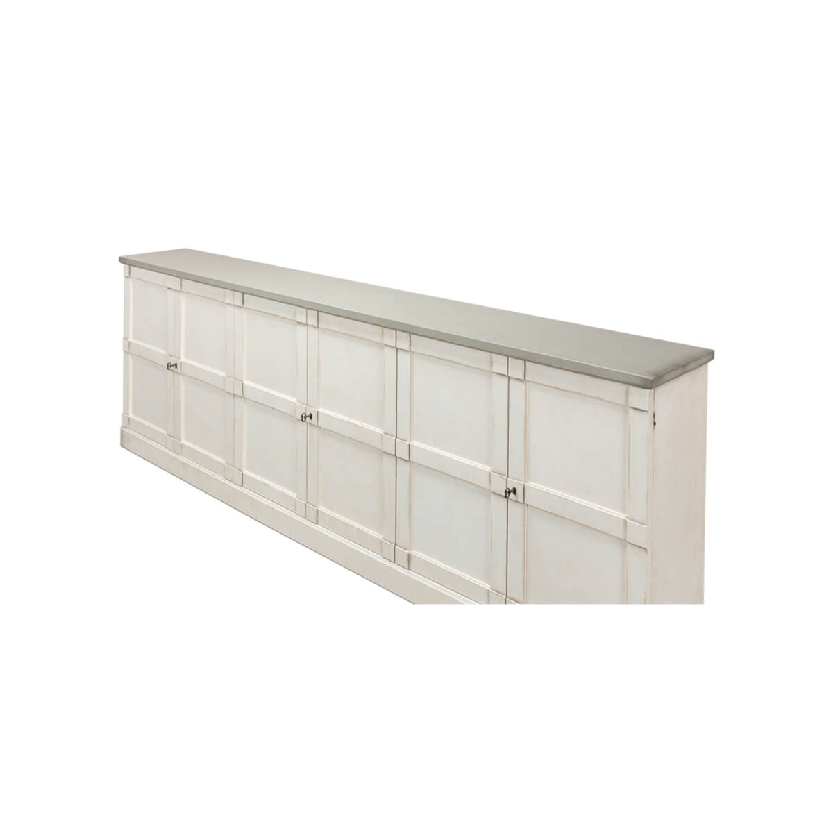 Country Off White and Gray Painted Sideboard - English Georgian America