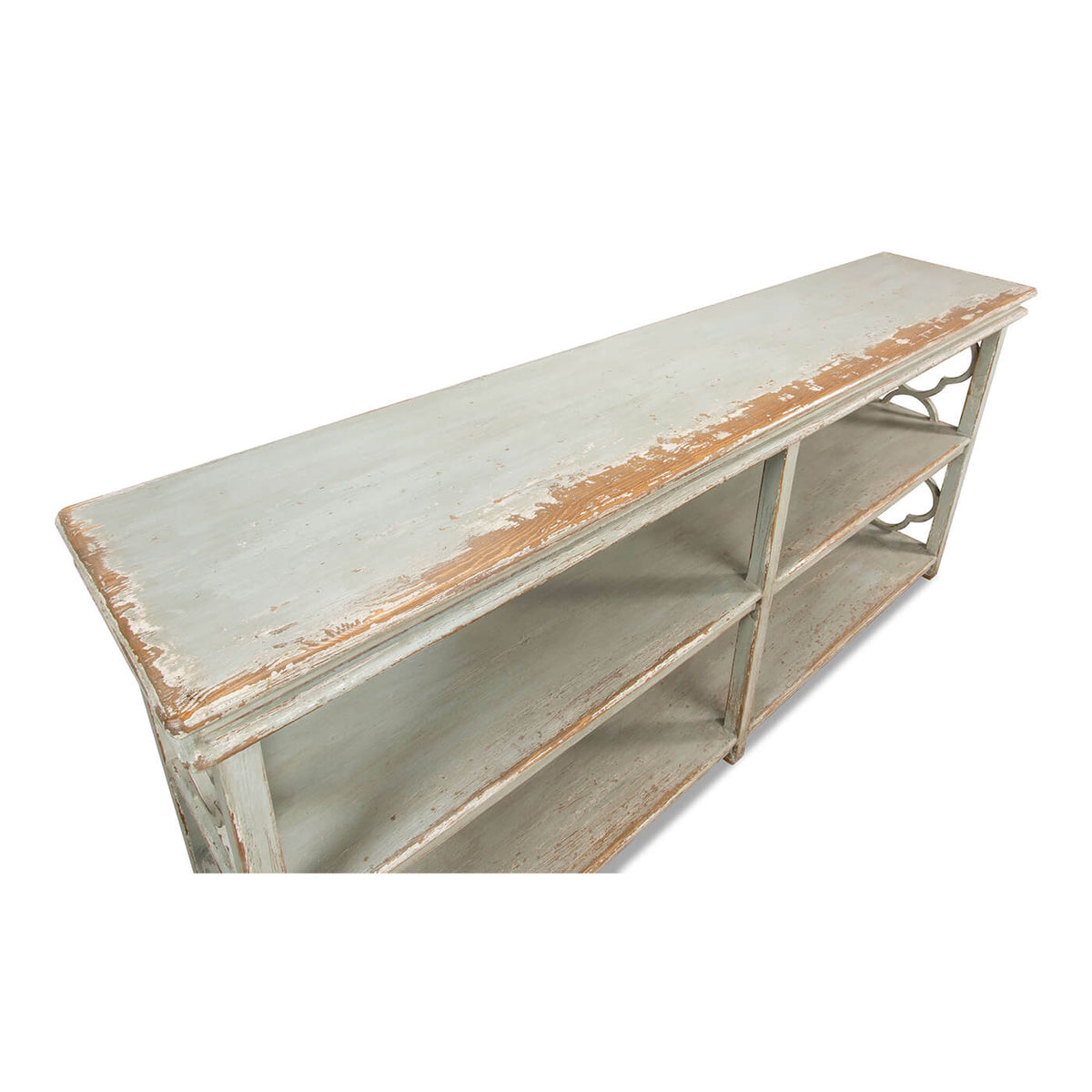 Country Painted Quatrefoil Bookcase - English Georgian America