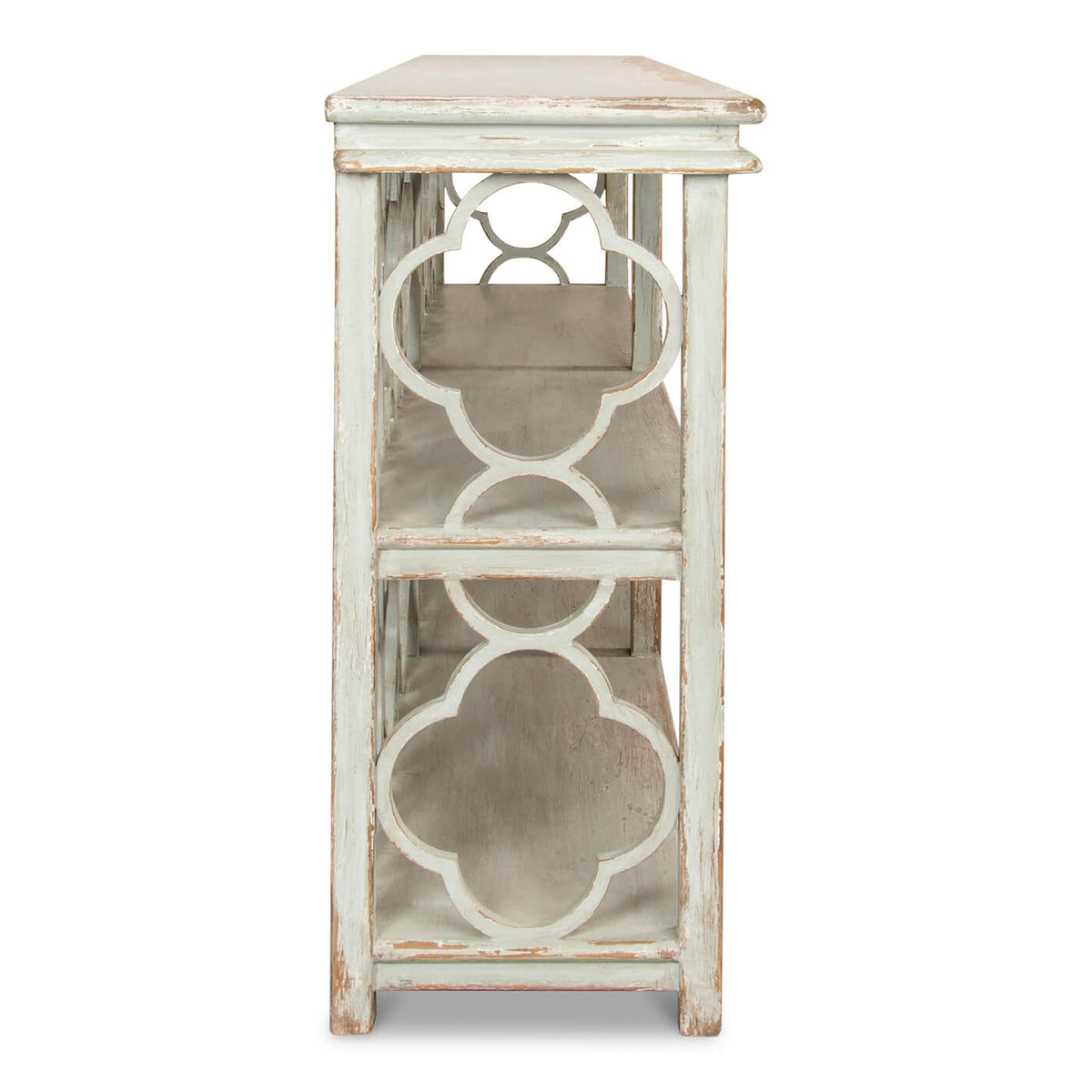 Country Painted Quatrefoil Bookcase - English Georgian America