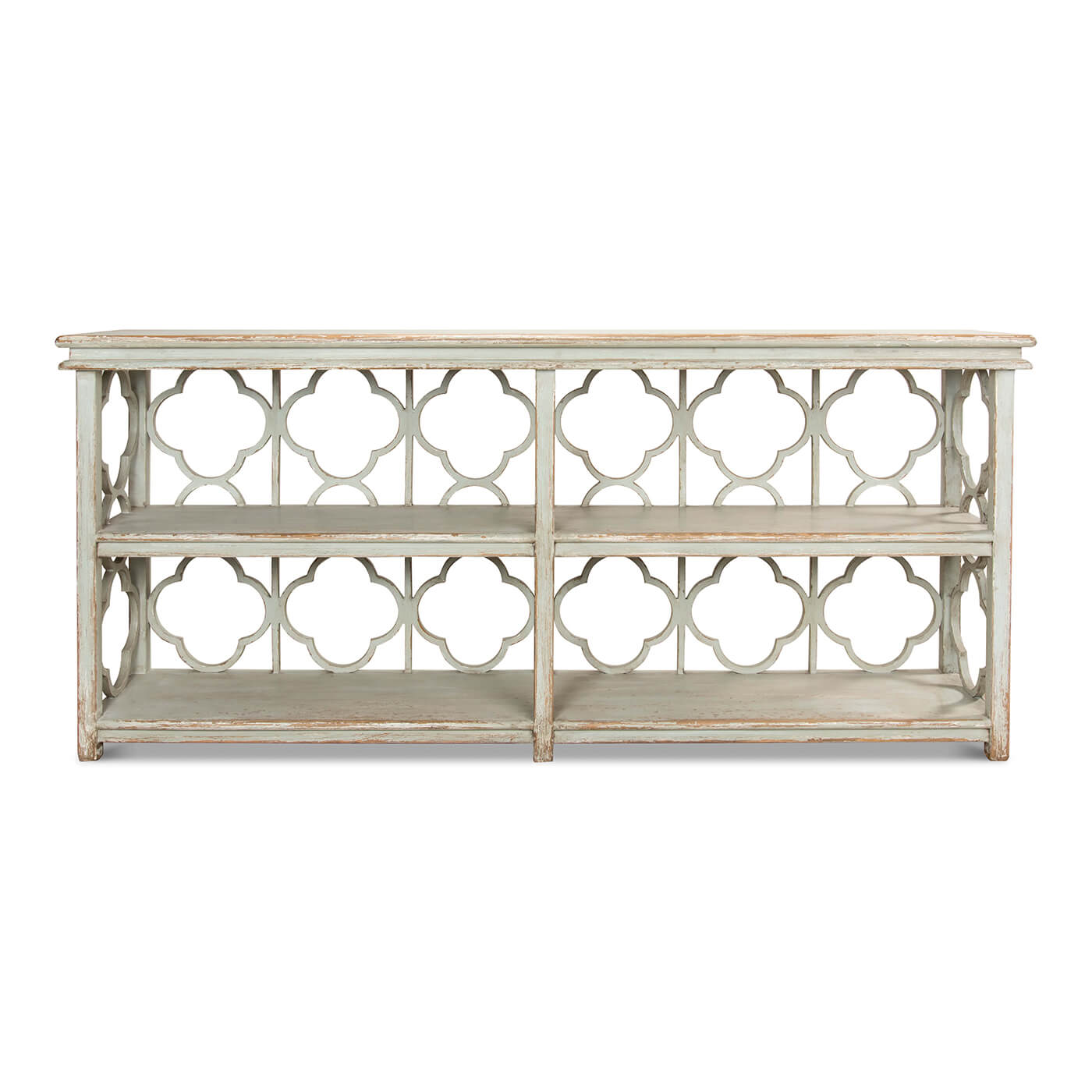 Country Painted Quatrefoil Bookcase - English Georgian America