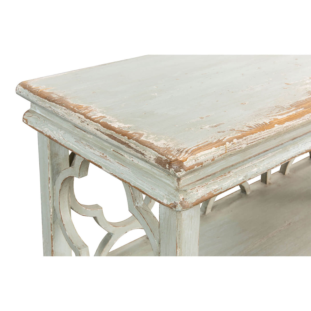 Country Painted Quatrefoil Bookcase - English Georgian America