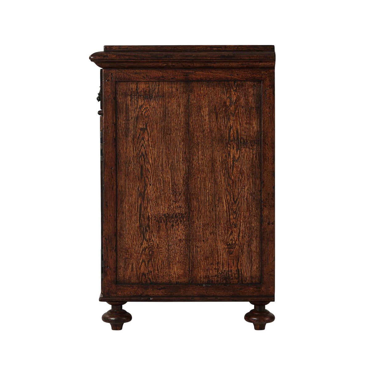 Country Rustic Oak Bedside Table - English Georgian America
