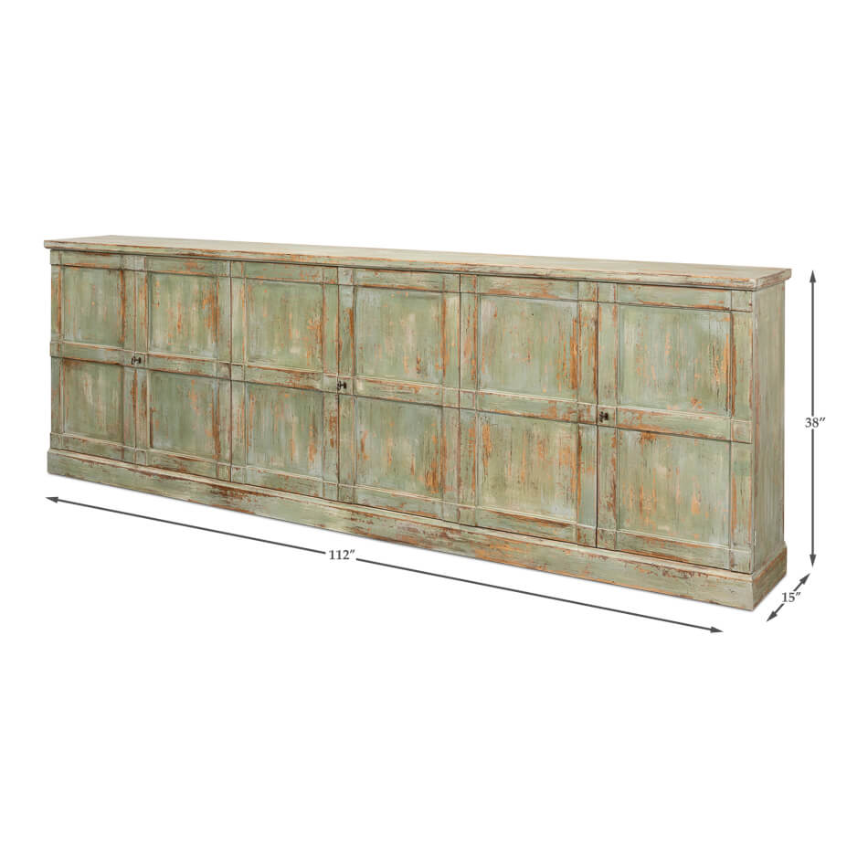 Country Sage Painted Sideboard - English Georgian America